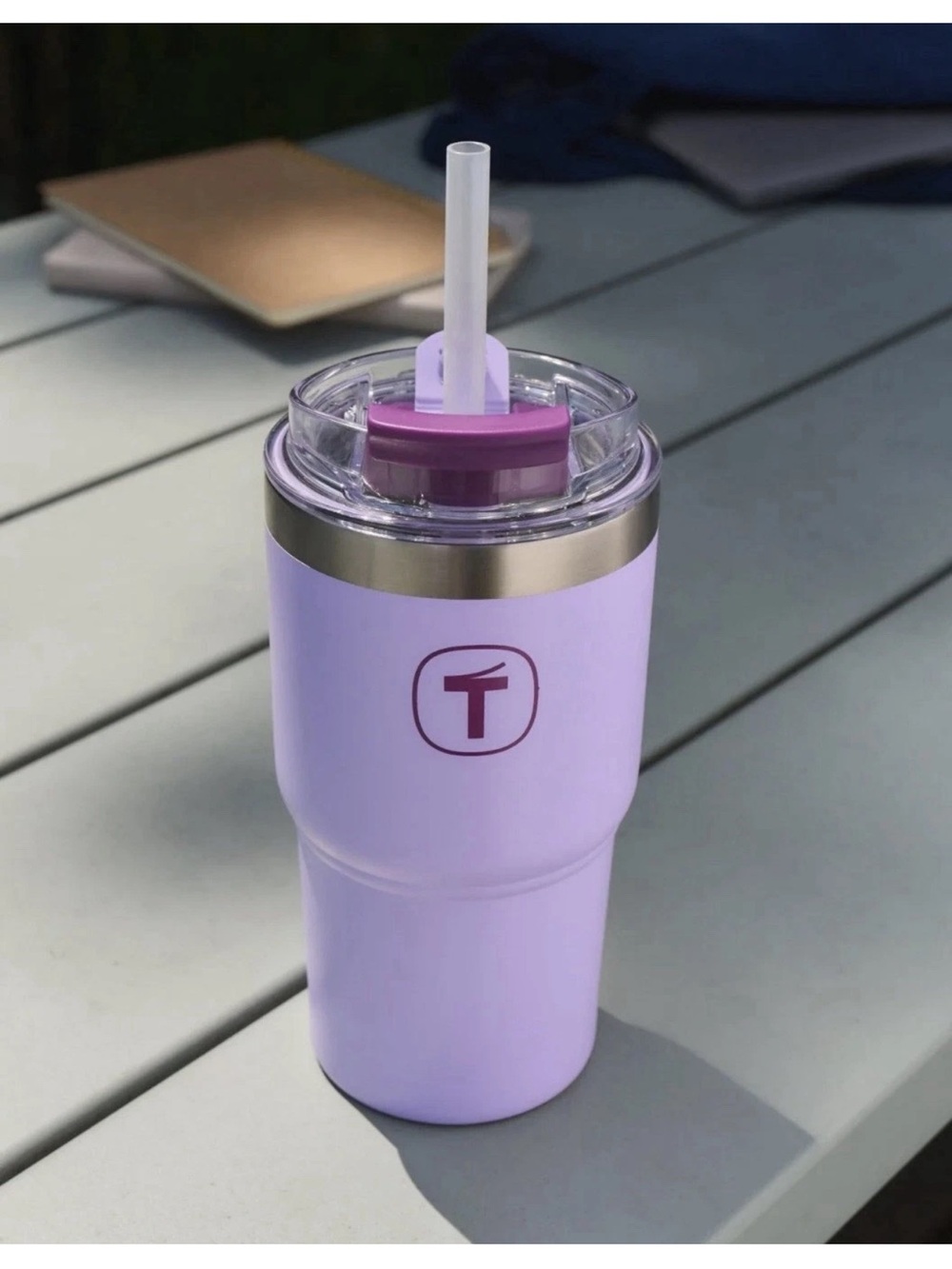 Tupperware Tumbler with 'T' Logo Lavender Travel Cup